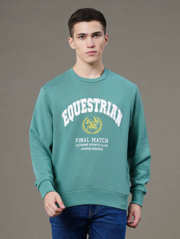 Red Tape - Powder Green Typography Cotton Polyester Sweatshirt