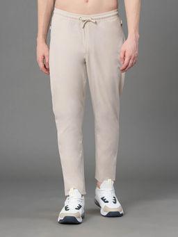 Red Tape - Off White Polyester Stretch Solid Men's Activewear Trackpant