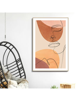 HomeTown - Simon Boho Faces Glossy Mdf Print Painting, Beige 60X90Cm