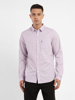 Levi's - Men's Lavender Checkered Slim Fit Shirt