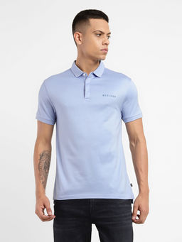 Levi's - Men's Blue Solid Polo Collar T-Shirt