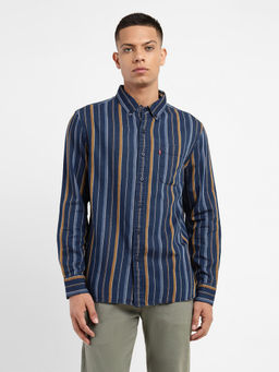 Levi's - Men's Indigo Washed Indigo Striped Slim Fit Shirt