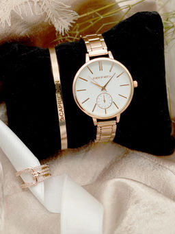 Joker and Witch - Joker & Witch White Stainless Steel Watch and Bracelet With Ring (Set of 3)