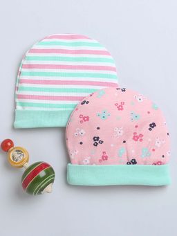 Bumzee - Girls Round Multi-Color Cap (Pack of 2)