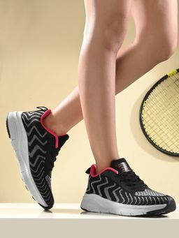 Off Limits - Women Black Lace Up Running and Gym Shoe