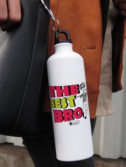 Indigifts - Sports Water Bottle The Best Bro Printed Aluminium Water Bottle Multicolor
