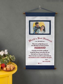Indigifts - Gift for Husb and Message Scroll Card with Photo Pocket Valentine Gift