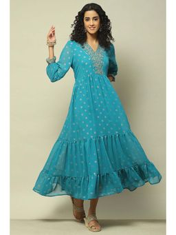 Rangriti - Blue Printed Maxi Dress