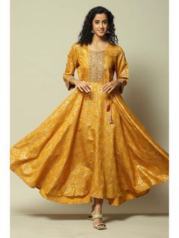 Rangriti - Yellow Embroidered Maxi Dress