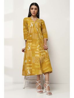 Rangriti - Yellow Floral Midi Dress