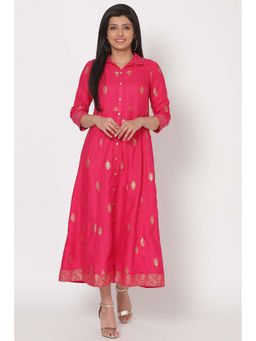Rangriti - Pink Woven Maxi Dress