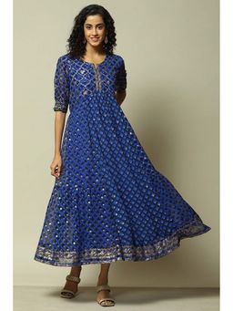 Rangriti - Blue Printed Maxi Dress
