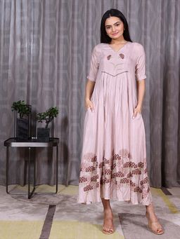 Sukruti Design - Pink Floral Maxi Dress