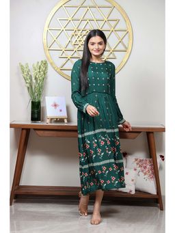 Sukruti Design - Green Floral Midi Dress