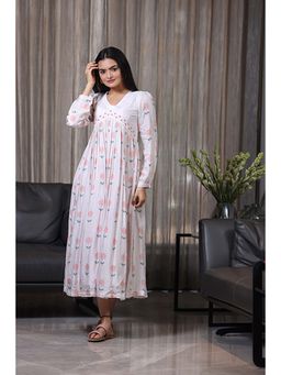 Sukruti Design - Peach Floral Midi Dress