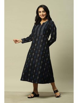 Rangriti - Black Woven Midi Dress