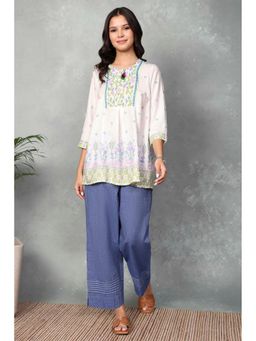 Rangriti - Women Rayon Kalidar White Kurti