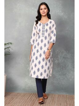 Rangriti - Womens Cotton Straight White Kurta