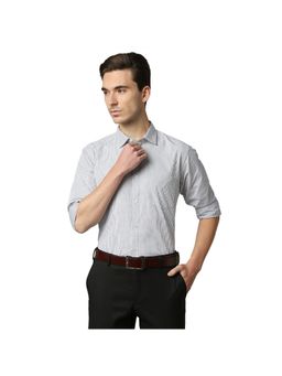 Park Avenue - Medium Grey Striped Formal Shirt