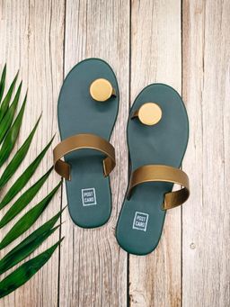 Postcard - Sunflower Slip On Flats In Gold