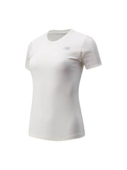 New Balance - Women Half Sleeves White T-Shirt