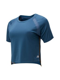 New Balance - Women Half Sleeves Navy Blue T-Shirt