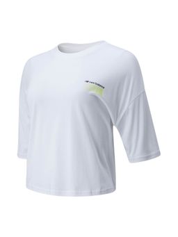 New Balance - Women Half Sleeves White T-Shirt