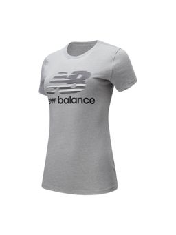 New Balance - Women Half Sleeves Grey T-Shirt