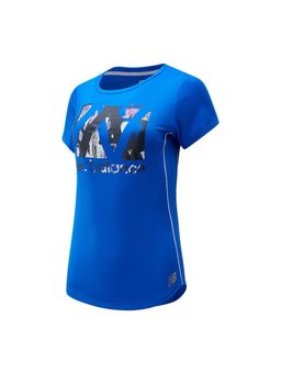New Balance - Women Half Sleeves Blue T-Shirt