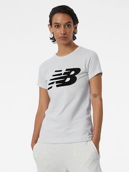 New Balance - Women Half Sleeves White T-Shirt