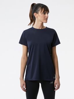 New Balance - Women Half Sleeves Navy Blue T-Shirt