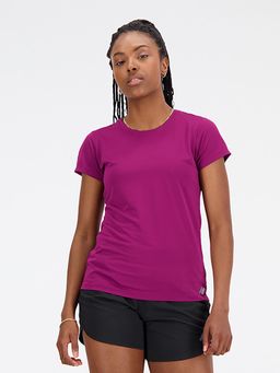 New Balance - Women Half Sleeves Red T-Shirt