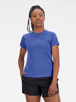 New Balance - Women Half Sleeves Blue T-Shirt