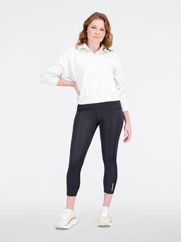 New Balance - Women Full Sleeves Cream Sweatshirt