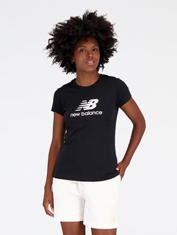 New Balance - Women Half Sleeves Black T-Shirt (XL)