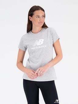 New Balance - Women Half Sleeves Grey T-Shirt (XS)