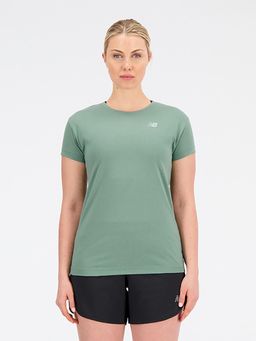 New Balance - Women Half Sleeves Green T-Shirt