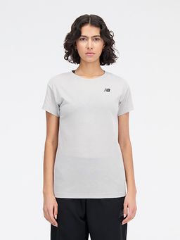New Balance - Women Half Sleeves Grey T-Shirt