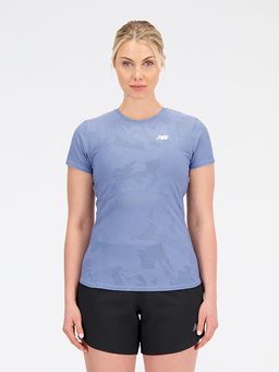 New Balance - Women Half Sleeves Blue T-Shirt