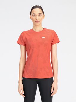 New Balance - Women Half Sleeves Red T-Shirt