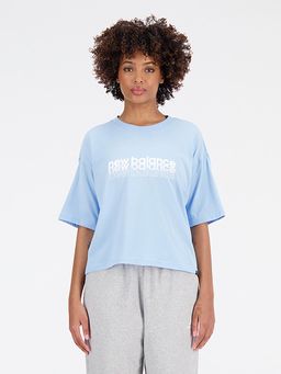 New Balance - Women Half Sleeves Blue T-Shirt