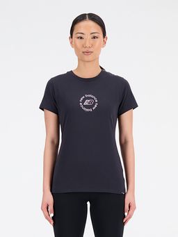 New Balance - Women Half Sleeves Black T-Shirt
