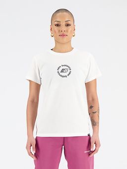 New Balance - Women Half Sleeves White T-Shirt