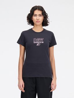 New Balance - Women Half Sleeves Black T-Shirt