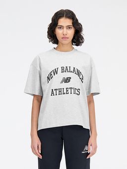 New Balance - Women Half Sleeves Grey T-Shirt
