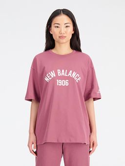 New Balance - Women Half Sleeves Burgundy T-Shirt