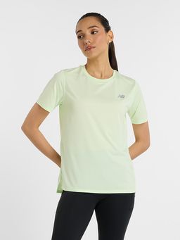 New Balance - Women Half Sleeves Green T-Shirt