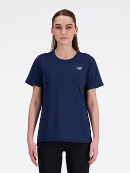 New Balance - Women Half Sleeves Navy Blue T-Shirt