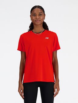 New Balance - Women Half Sleeves Red T-Shirt