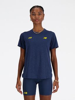 New Balance - Women Half Sleeves Navy Blue T-Shirt